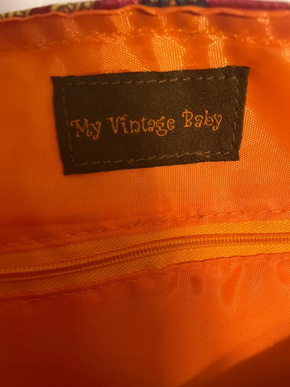 My vintage baby  Vera Bradley Vibrant Orange Bow-Accent Paisley diaper Bag